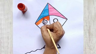 How To Draw Kite For Kids l Kite Drawing For Kids l Easy Kite Drawing l Drawing Coloring Art