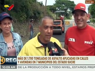 Más de 1.700 toneladas de asfalto se han aplicado en 7 municipios del estado Sucre