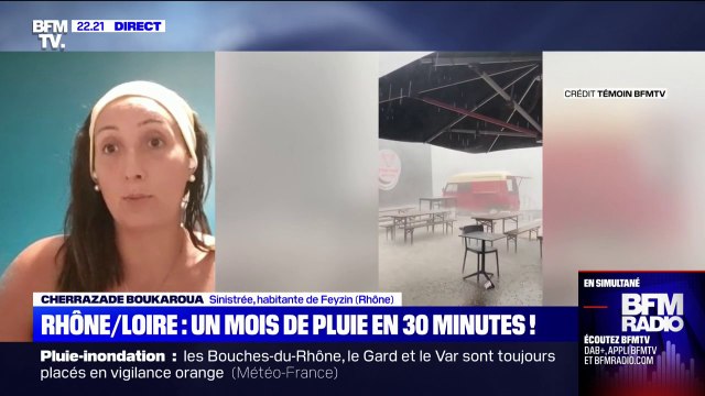 Cette habitante de Feyzin, dans le Rhône, raconte les dégâts qu'elle constate après le violent orage