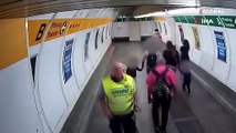 Çekya'da yürüyen merdivene ters binen hırsız, polisler tarafından yakalandı