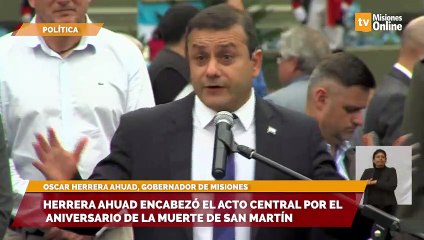 Herrera Ahuad encabezó el acto central por el aniversario de la muerte de San Martín