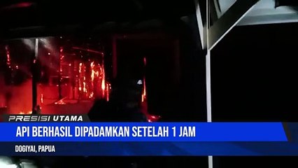 Polisi Bantu Padamkan Api Kebakaran Kantor Sekretariat DPRD Kabupaten Dogiyai