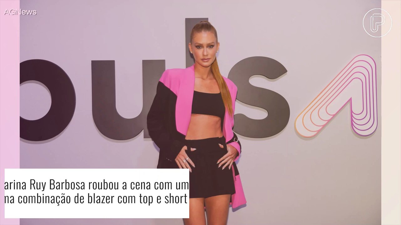 Marina Ruy Barbosa brilha com blazer oversized rosa em evento de moda. Fotos e detalhes!