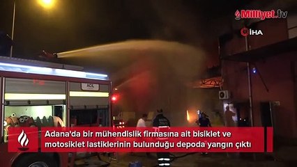 Adana'da lastik deposunda yangın: 2 yaralı