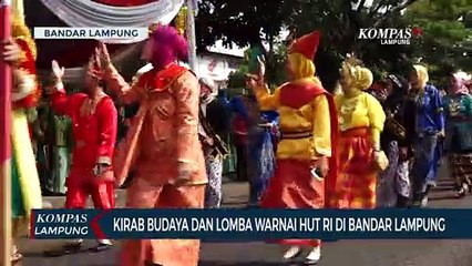 Kirab Budaya dan Lomba Warnai HUT ke-77 RI di Bandar Lampung