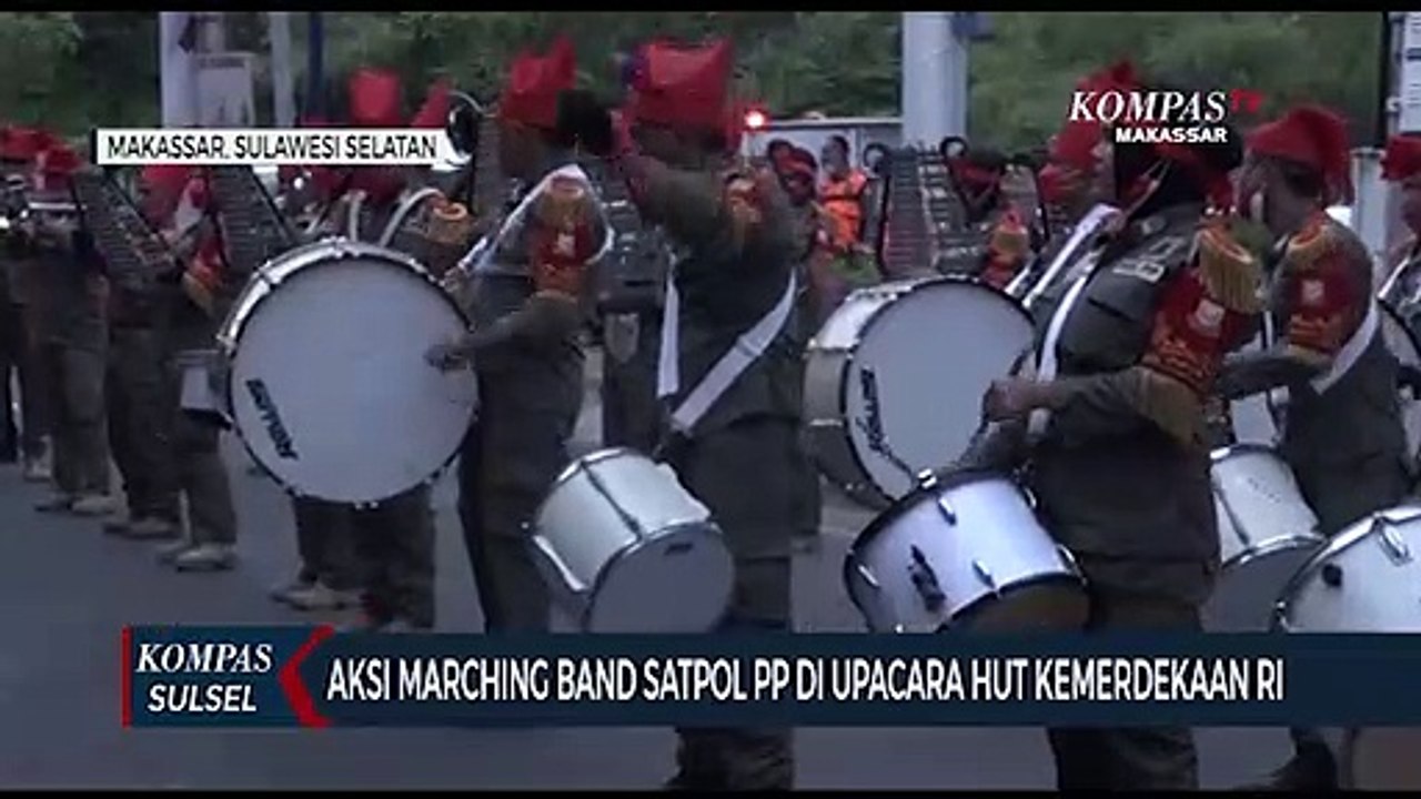 Aksi Marching Band Satpol Pp Di Upacara Hut Kemerdekaan RI