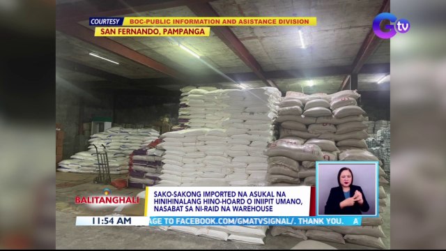 Sako-sakong imported na asukal na hinihinalang hino-hoard o iniipit umano, nasabat sa ni-raid na warehouse | BT