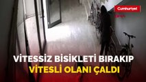 Vitessiz bisileti bırakıp vitesli olanı çaldı