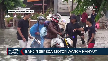Banjir Luapan Sungai Selayang Genangi Jalan Dr Mansyur Medan