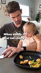 Baby girl adorably falls asleep on her dad