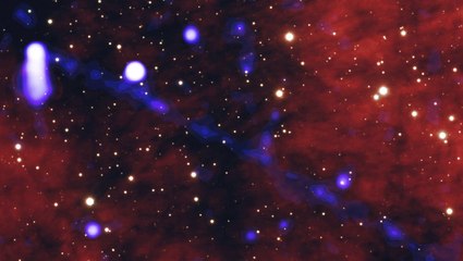 40 trillion-mile-long matter & anti-matter beam imaged by Chandra X-ray Observatory