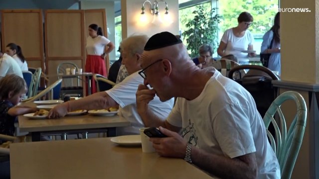 Лагерь еврейских беженцев из Украины на берегах Балатона в Венгрии