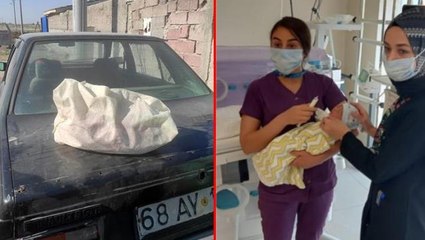 Böyle vicdansızlık görülmedi! 1 günlük bebeği araba bağajının üstüne bırakıp, terk ettiler