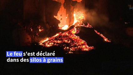 Liban: un brasier fait rage dans les silos à grains de Beyrouth