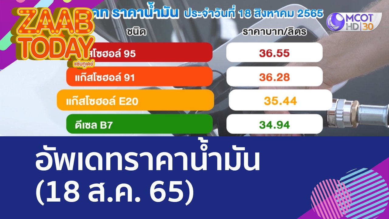 อัพเดทราคาน้ำมัน (18 ส.ค. 65) แซ่บทูเดย์