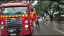 Árvore cai sobre carro e mobiliza Corpo de Bombeiros na Rua Pernambuco