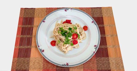 طريقة عمل سباجيتي بالحليب والقشطة