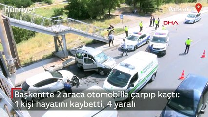 Başkentte 2 araca otomobille çarpıp kaçtı