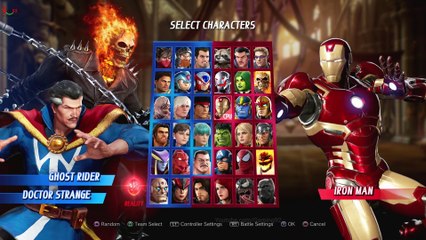 Ghost Rider & Doctor Strange vs Iron Man & Thor (Hardest AI) - Marvel vs Capcom- Infinite
