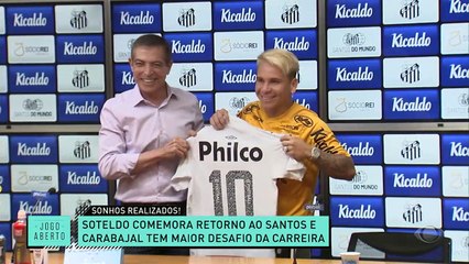 Soteldo e Gabriel Carabajal são apresentados no Santos