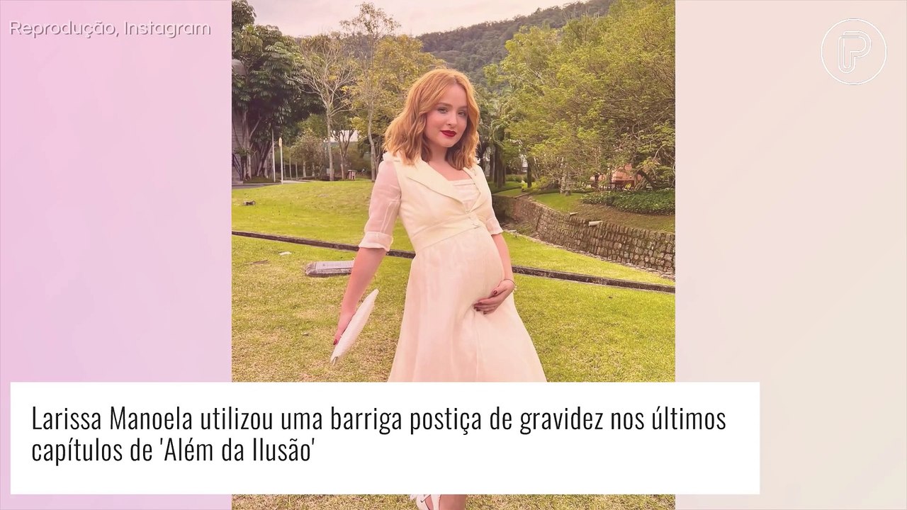 Larissa Manoela surge com barrigão de gravidez, explica nome do bebê e André Luiz Frambach se derrete