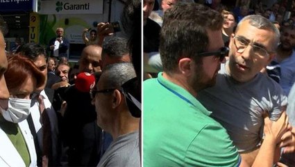 Akşener, bir vatandaşın sözleri karşısında çileden çıktı! Korumalar devreye girince olay daha da büyüdü