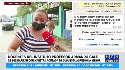 ¡Solidarios compañeros de trabajo, con profesora detenida por “corregir” un alumno en Choloma
