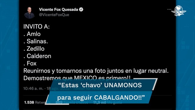 Fox invita a AMLO, Salinas, Zedillo y Calderón a reunirse y tomarse una foto; excluye a EPN