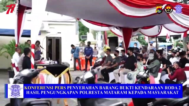 Polresta Mataram Serahkan Barang Bukti Roda Dua Hasil Ungkap Kasus Kepada Masyarakat
