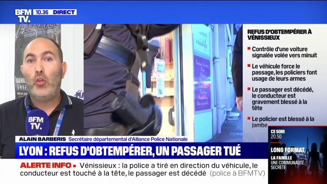 Refus d'obtempérer à Vénissieux: il y a une crise d'autorité , selon le secrétaire départemental d'Alliance Police Nationale