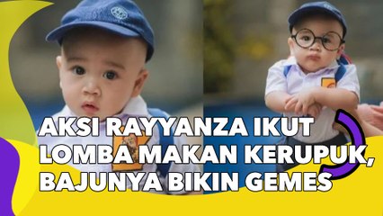 Aksi Rayyanza Ikut Lomba Makan Kerupuk, Bajunya Bikin Gemes: Habis Upacara Dulu