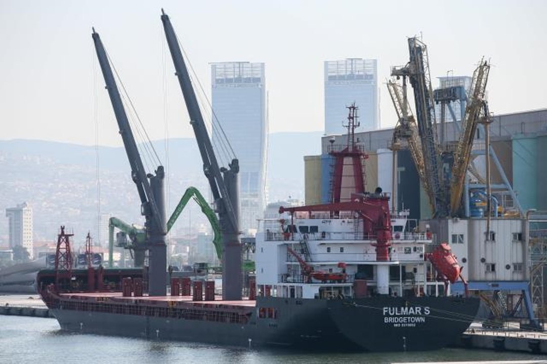 İzmir haberi! Ukrayna'dan mısır taşıyan "Fulmar S" isimli gemi, İzmir Alsancak Limanı'na geldi