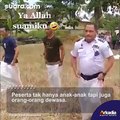 Suami Jatuh Bangun Ikuti Perlombaan, Teriakan Sang Istri Bikin Semangat Kembali