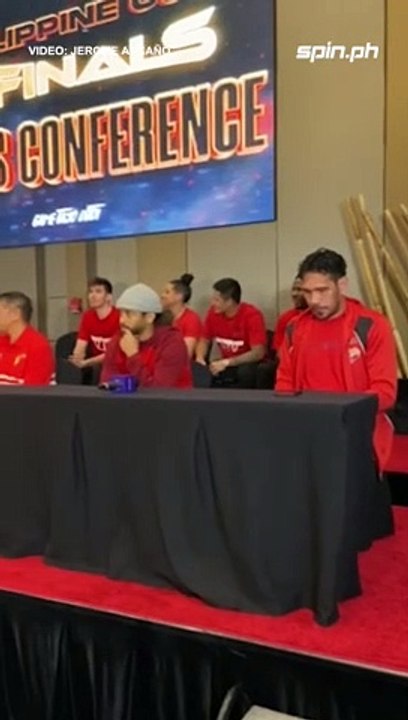 SMB, TNT prepare to answer questions during the PBA Finals press con