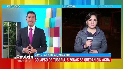 Cinco zonas del Sur de La Paz se quedan sin agua a consecuencia del colapso de una tubería