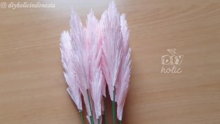 IDE KREATIF DEKORASI RUMAH _ DIY LAGURUS CREPE PAPER _ CARA MEMBUAT BUNGA KERTAS BUNNY TAIL