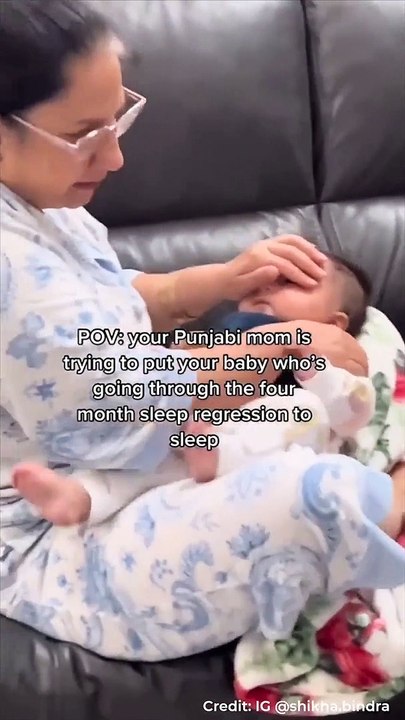 Your Punjabi mum putting baby to sleep during their 4 month sleep regression