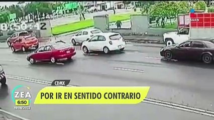 Hombre es atropellado por chofer que conducía en sentido contrario