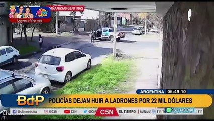 Argentina: Policías dejan huir a ladrones por 22 mil dólares