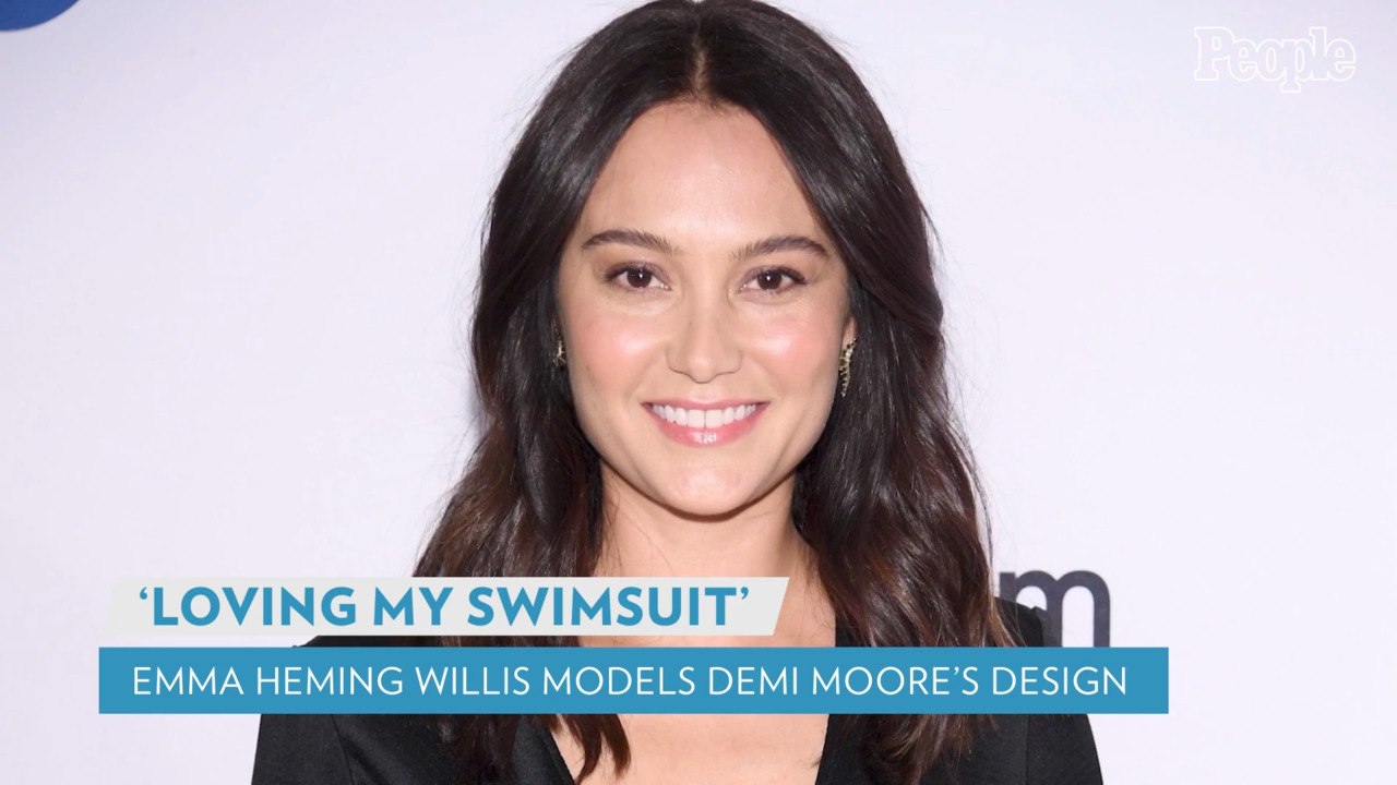 Emma Heming Willis Models Swimsuit Designed by Husband Bruce Willis' Ex-Wife Demi Moore