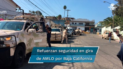 Con patrullas del Ejército, vehículos Humvee y elementos con armas largas, así custodian al preside