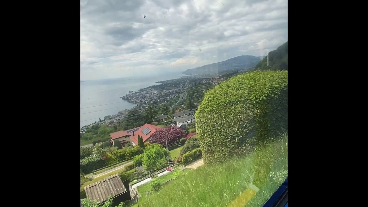 Awesome view from train in Montreux, Switzerland.