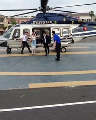 Minh Hằng cực ngầu bên trực thăng