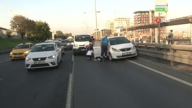 Son Dakika | E-5'te korkutan kaza: Direksiyon başında rahatsızlanarak bariyerlere çarptı