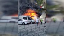 Kastamonu haber: Park halindeki araç alev alev yandı, siyah dumanlar gökyüzünü kapladı