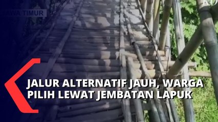 Di Jember, Warga Desa Kertosari Pilih Sebrangi Jembatan Lapuk Meski Bahaya: Jalur Alternatif Jauh!