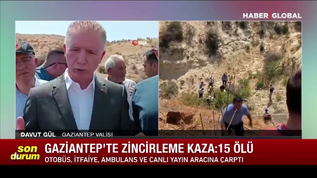 Gaziantep'te otobüs, itfaiye, ambulans ve canlı yayın aracının karıştığı zincirleme kaza: 15 kişi hayatını kaybetti