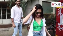 Nushrratt Bharuccha With Friends Spotted Outside Restaurant in Bandra, Mumbai