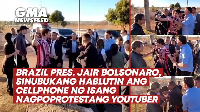 Brazil Pres. Jair Bolsonaro tries to grab heckler’s phone | GMA News Feed