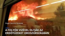 A folyók vizével oltják az erdőtüzeket Oroszországban